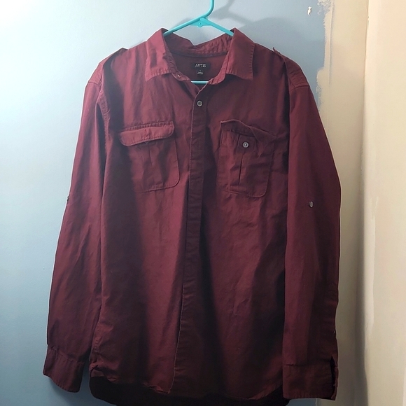 Apt. 9 Other - Burgundy long sleeved button up shirt